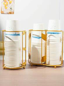1pc Luxury Paper Cup Holder, Disposable Cup Organizer, Water Dispenser Cup Rack, Tabletop Paperless Easy Cup Holder, Cup Dispenser, Creative Cup Rack, Hygienic, Tidy