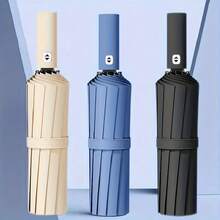 24骨自动雨伞，防风耐用，男士必备商务配件，两用防紫外线遮阳篷，防晒防雨