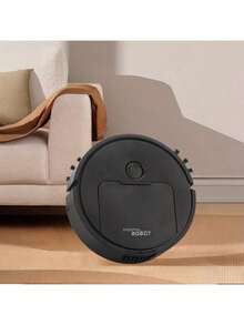 Robot limpiador 3 en 1: aspiradora y trapeador, succión potente, 60 min de autonomía, delgado, bajo nivel de ruido, ideal para pelo de mascotas, suelos duros y limpieza diaria, cambio automático de dirección al encontrar obstáculos - barrido aleatorio, batería de litio de 400 mAh, carga por USB, limpiador de pelo de mascotas