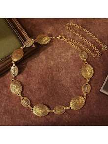 1pc Vintage Embossed Waist Belt For Women, Spring/Summer Summer, School Fall, Autumn, Halloween