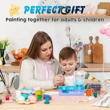 Limpiador de pinceles de pintura con bandeja de pintura, suministros de pintura de dibujos animados mejorados con soporte de drenaje y brocha, herramienta limpiadora de pinceles de pintura de - inicial - Ver 5