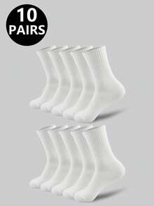 5 Pairs/10 Pairs/20 Pairs Black And White Thick Men's Winter Socks, Fashionable, Casual, Comfortable, Breathable, Odor Proof, Outdoor Sports, Running, Fitness, Compression Knee Socks, Business Leisure Vacation Black And White High Tube Socks Christmas, Thanksgiving, New Year Holiday Gifts (Thick)