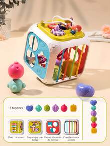 Juego De Enseñanza Para Bebés Con Cubo De Actividades 7 En 1, Juguete Para Bebé Cubo De Actividades, Niños Pequeños Montessori Juguetes Educativos, Cubos De Actividad Con Xilófono, Juguetes Montessori 7-En-1 Con Dentición, Cubos De Encaje De Formas, Juguetes Educativos Multifuncionales Para Niños y Niñas De 2 a 3 Años - color - Ver 13