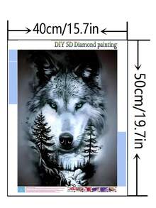 1pc DIY Diamond Painting - Wolf, Full Drill, Home Decor, 11.8*15.7in/30*40cm