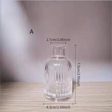 1 pieza Jarrón de vidrio retro a rayas, jarrón de flores de vidrio transparente simple con decoración de capullos de flores para el Día de la Madre, decoración de escritorio para el hogar, jarrón de arreglo floral, adorno para el cuidado de las flores, regalo para mi madre, decoración del hogar, decoración de la habitación