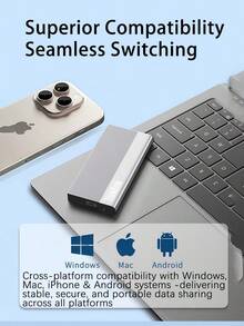 Lenovo SU700 Ultra-Thin Aluminum Alloy Portable Solid-State Drive With Stable Transfer Speeds Up To 560MB/S. A Reliable Data Backup Solution Suitable For A Variety Of Devices And Scenarios. - Silver Gray - View 2