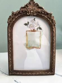 1pc European Vintage Resin Photo Frame - Elegant Home Decor Pendant - Luxurious Embossed Hanging Ornament - Ideal For Literary And Light-Themed Interiors - Home Accessories