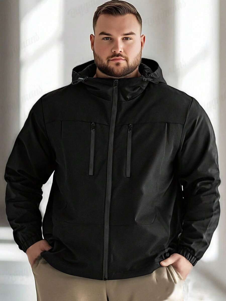 New Men's Plus Size Outdoor Casual Hooded Jacket, Spring/Autumn