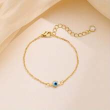 Hypoallergenic, Delicate Style, Golden Evil Eye & Turquoise Multi - Layer Bracelet, Daily Wear & Date Matching For Fall And Winter, Valentine's Day Gift, For Lover, Claim My Daily Gift, Local Warehouse, - vàng 3 chiếc - Xem 5