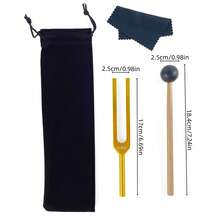 Aluminum Alloy Tuning Fork, 128Hz/256Hz/528Hz Frequency Adjustment, Yoga Meditation Energy Regulator With Mallet And Velvet Bag - Gold - View 15