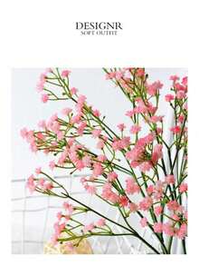 3 piezas de Flores artificiales de Gypsophila rosa - Ramo de Flor de Bebé a granel con múltiples ramas para decoración de bodas, centros de mesa para despedida de soltera, arreglos florales DIY, decoración de mesa del hogar, relleno de jarrones, regalo del Día de San Valentín, decoración de fiesta de jardín, perfecta para decoración navideña, suministros para fiestas de Navidad y Año Nuevo - Rosa - Ver 9