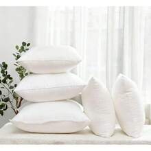 Quilted Cushions, 1 Or 2 Hollow Fiber Filling, Soft, Fluffy Filling, Home And Outdoor Decor For Sofa, Bed, Car, Travel. Various Sizes: 30 X 50, 40 X 40, 45 X 45, 40 X 60, 50 X 50, 60 X 60, 50 X 70. - 白色 - 查看 2