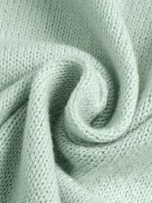 Delicate Style Short Cardigan Sweater Women, Lace Design Knitted Jacket - Mint Green - View 5