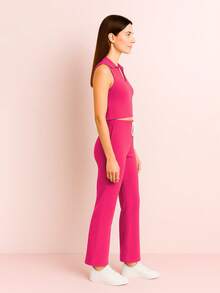 Women Two-Piece Outfits - Hot Pink - View 3