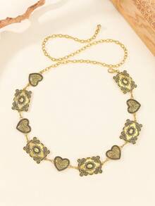 Corrente de Moda com Incrustação de Turquesa e Ágata, Adequada para Vestidos, Europeia e Americana Transfronteiriça