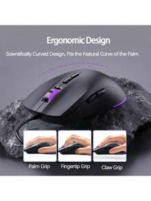 Acer OMW030 Multi-Scene Wired Mouse, Suitable For Gaming And Office Environments, Colorful Breathing Lighting, USB Plug-And-Play, Comfortable Grip Design, Compatible With Desktops And Laptops, White - White - View 5