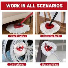 6 Pack Mop Replacement Heads Easy Wrin Spin Mop, Microfiber Spin Mop Refills, Easy Cleaning Mop Head Replacement - trắng - Xem 3
