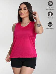 Women Sports Tees & Tanks - 玫紅色 - 查看 1