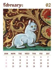 2025/2026 丑陋的中世纪猫咪挂历 - 12 个月纸质计划器，带有受历史手稿启发的古怪猫咪艺术品，适合圣诞节和新年礼物 - 多色 - 查看 7