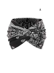 1 pieza Diadema ancha de estilo bohemio para mujer, turbante extra grande, diadema para hacer ejercicio, diadema de moda para yoga, accesorios para el cabello grueso y retorcido, pañuelos para mujer