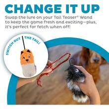 Outward Hound Tail Teaser Lure Dog Teaser Wand, - 狐狸 - 查看 2