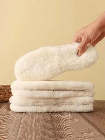1/3/5Pcs Winter Wool Insoles For Women And Men - Thick Fluffy Warm Shoe Inserts With Anti-Cold Breathable Sweat-Absorbing Comfort Soft Sole