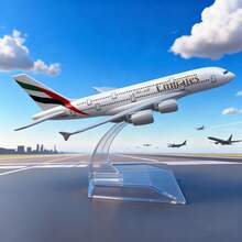 压铸金属飞机模型，适合收藏、送礼、桌面摆件 - 藍白色 - 查看 2