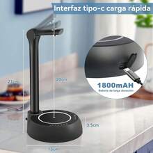 Máquina de agua potable, con carga USB, luz nocturna e indicador luminoso, 1800mAh, salida ajustable de 125 ° Ajuste de nivel de agua de 7 niveles, bomba de agua de escritorio, adecuada para uso en cocina y oficina. - 1 - Ver 4