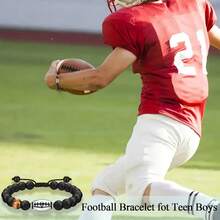 Stainless Steel Football Necklace And Football Bracelet, Suitable As A Gift For Boys, Comes With A Blessing Card, Ideal Choice For Son, Good Friend, Brother, Partner
