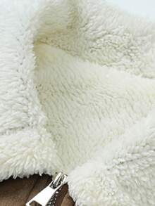 Fur Jacket Fur Coat Men's Winter Jacket This Brown Faux Shearling Jacket Combines Warmth With Style. The Faux Shearling Trim At The Collar, Cuffs, And Hem Adds A Soft, Fluffy Texture That Effortlessly Elevates Your Look With An Elegant Touch Gift This Winter's Top Recommendation For Husbands/Boyfriends - Brown - View 7
