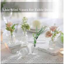 1 pieza Jarrón de vidrio retro a rayas, jarrón de flores de vidrio transparente simple con decoración de capullos de flores para el Día de la Madre, decoración de escritorio para el hogar, jarrón de arreglo floral, adorno para el cuidado de las flores, regalo para mi madre, decoración del hogar, decoración de la habitación