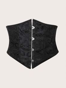 Women's Lace-Up Bodysuit, Waist Cincher - Black - View 10