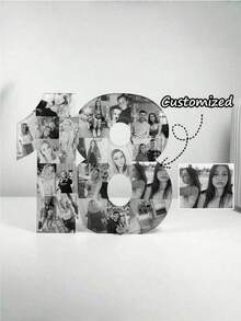 定制圣诞礼物，可定制1至99的数字、2026岁生日照片、A、B、C、D、E字母主题照片、成长照片拼贴画，生日礼物、圣诞照片礼物，母亲节和父亲节的完美礼物，送给爱人和朋友的理想礼物。秋季家居焕新，圣诞装饰，营造温馨家居氛围，办公室装饰，优雅生活