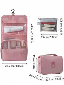 1 Piece New Fashionable And Cute Travel Toiletry Bag, Cosmetic Storage Bag, Hanging Cosmetic Bag, Bathroom Accessories, Portable Cosmetic Storage Bag, Multi-Functional Wet And Dry Separation Folding Waterproof Large Capacity Storage Bag, Portable Folding Storage Bag For Men And Women, Suitable For Travel, Business Trip, Vacation, Camping, Dormitory, Gym. Makeup Bag, Makeup Organizer, Makeup Storage Bag, Back To School Supplies