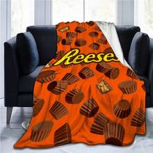 1pc Super Soft Flannel Blanket, Peanut Butter & Chocolate Pattern Throw Blanket, Snack Gift Blanket, Christmas Gift, Bedroom Decor, Picnic Blanket, Travel Blanket, Bed Blanket, Couch Blanket, Autumn Blanket, Soft Plush Blanket, Washable, Home, Travel, Outdoor Ideal Gift - Multicolor - View 6