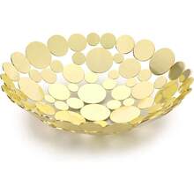 Metal Fruit Bowl Basket Creative Table Centerpiece Fruit Stand Decorative Countertop Fruit Holder For Kitchen Counter, Iron Large Fruit Plate Round Storage Tray For Bread Snacks Candy (Black) - A - 查看 1