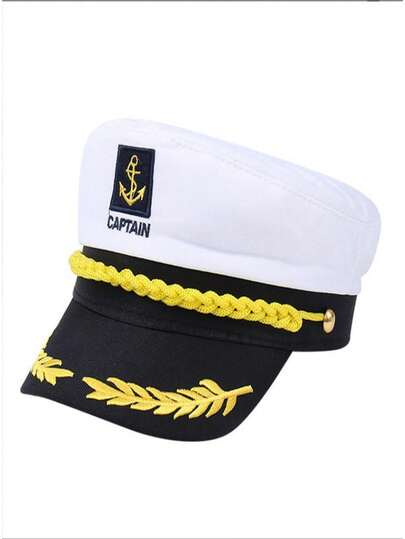 1 Peça Boné de Marinheiro, Fantasia de Marinheiro, Boné de Capitão, Fantasia de Marinheiro, Boné de Capitão para Homens, Uniforme de Marinheiro, Acessório Perfeito para Festa com Tema Náutico, Traje Essencial de Estilo Vintage para Festa de Homens