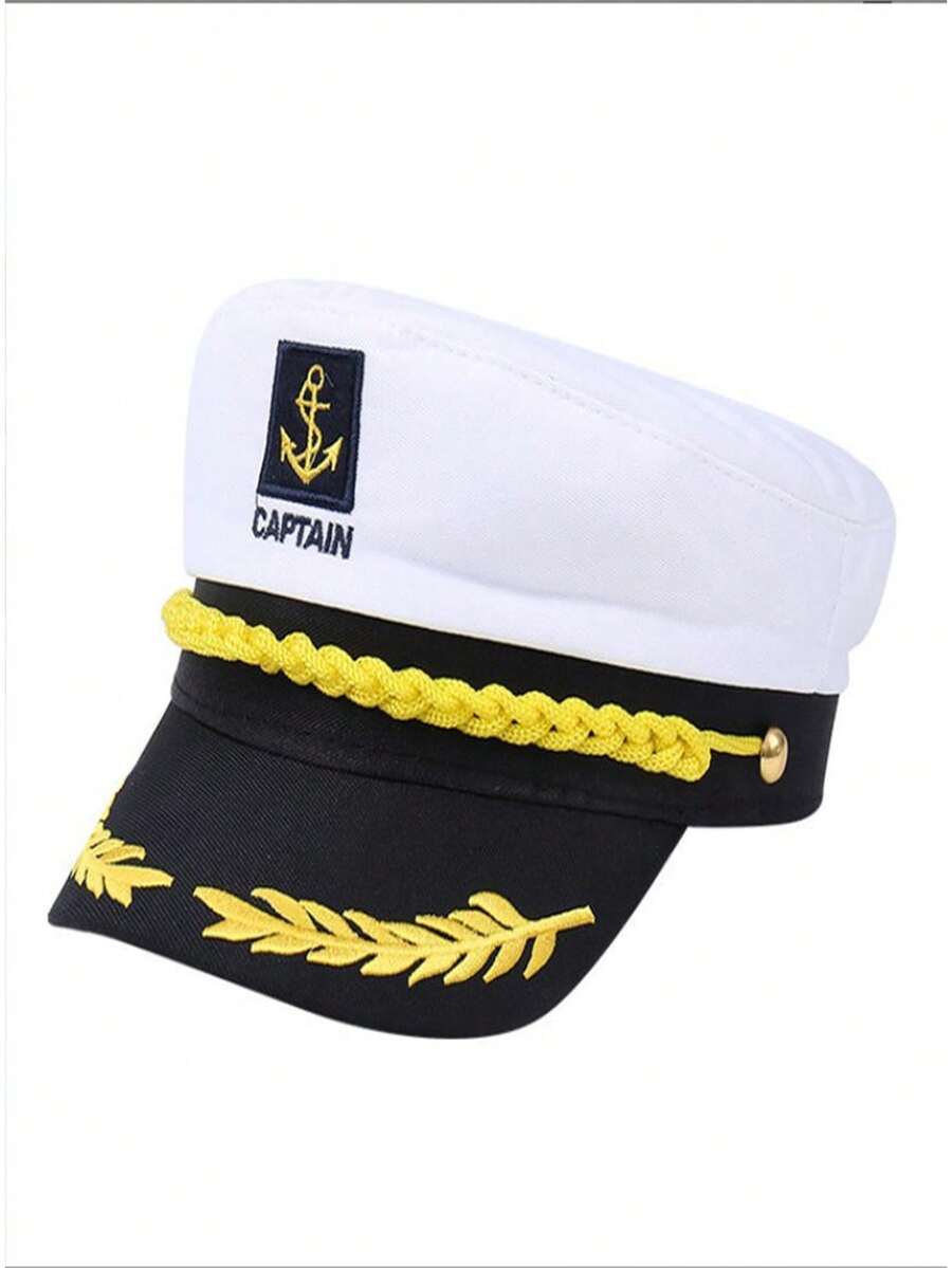 1 Peça Boné de Marinheiro, Fantasia de Marinheiro, Boné de Capitão, Fantasia de Marinheiro, Boné de Capitão para Homens, Uniforme de Marinheiro, Acessório Perfeito para Festa com Tema Náutico, Traje Essencial de Estilo Vintage para Festa de Homens