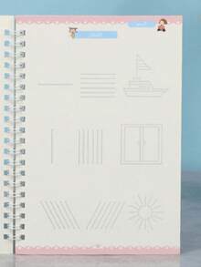 Um caderno de caligrafia árabe com 16 páginas é usado como caderno de exercícios para aprender o alfabeto árabe, ideal para o retorno às aulas, material escolar e de estudo, presentes de Natal e lembrancinhas de volta às aulas. - Multicolorido - Ver 5
