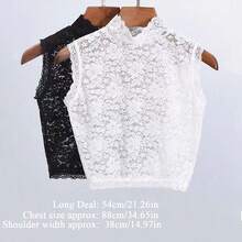 1PC Elegant Lace Floral Fake Collar For Women - Plus Size Detachable Half Shirt Blouse