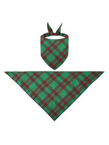 1pc Customized Pet Bandana, Customizable Printed Name/Text, Multi-Color Plaid One Size Triangle Scarf, Adorable Pet Customization/Minimalist, Cat Dog Triangle Kerchief, Suitable For Medium Small Pets/Kittens, Pet Anniversary Birthday Pet Accessory Decor, Christmas Gift, Indoor Outdoor Use - Multicolor - View 18