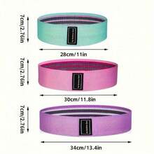 3pcs Resistance Band Set, Non-Slip Elastic Exercise Bands, Butt, Body Stretching, Workout, Yoga, Made Of Acrylic Fabric, Multiple Colors (Pink, Purple, Green), Multi-Level Tension, Squat Booty Resistance Loop Bands Fitness, Yoga Stretching Training