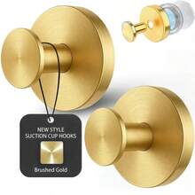 Crochet en acier inoxydable 304 avec ventouse puissante, convenant pour les salles de bain et les cuisines, utilisant la technologie du vide pour les crochets muraux, avec une capacité de charge de 6,8 kilogrammes, convenant aux surfaces lisses comme le verre, les miroirs et les carreaux, étanche et anti-rouille.