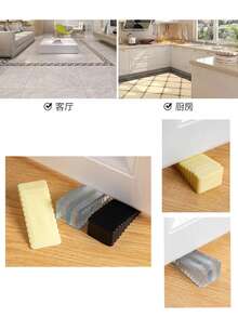 Transparent Silicone Door Stop, Non-Slip Wedge, Anti-Collision Stop. Suitable For A Variety Of Environments, Including Living Rooms, Kitchens, Bedrooms, Hotels, Bathrooms And Apartments