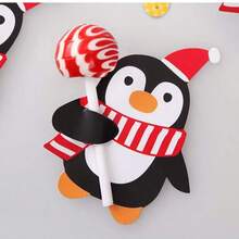 100 Santa Claus And Penguin Christmas Lollipop Decorative Paper Cards - Perfect For Use As Candy Wrapping Paper, Suitable For Christmas Gifting (Without Candy). A Christmas Essential!