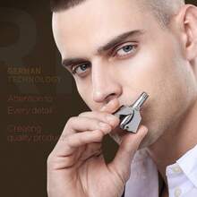 Nose Hair Trimmer, Manual Nose Hair Remover Without Batteries, With 12 Double-Edged Blades, Painless, Waterproof, Easy To Clean And Carry - Silver - View 6