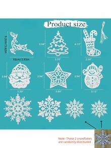 20 szt. - wiszące ozdoby choinkowe - 20 szt. srebrnych, brokatowych bałwanków w kształcie reniferów, ozdoby świąteczne w kształcie płatków śniegu na święta Bożego Narodzenia, Nowy Rok, zimową krainę czarów, zimowe dekoracje bożonarodzeniowe, artykuły na przyjęcia domowe.