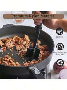 3-In-1 Handheld Kitchen Tool: Meat Chopper, Scraper And Mixing Shovel - màu đen - Xem 3