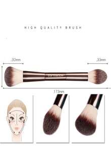 1 件中号新月形遮瑕刷，精致化妆刷，无缝金属手柄，椭圆形遮瑕刷，柔软聚酯纤维，防过敏，无缝覆盖，适合所有肤质，贴心的礼物 - 巧克力棕 - 查看 6