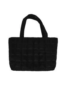 1pc Lightweight, Business Casual Ultra-Lightweight High-Capacity Quilted Tote Bag For Teen Girls Women College Students, Solid Color, Soft Underarm Shoulder Bag, Handbag For Daily Office Party, Casual Style Bag, School Supplies, School Tote Bag, Tote Bags For School, College Essentials